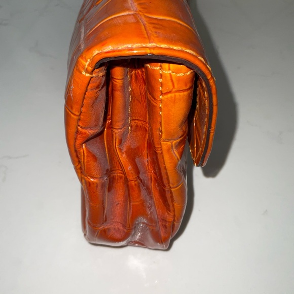 Kate Spade Vibrant Orange Embossed Clutch
